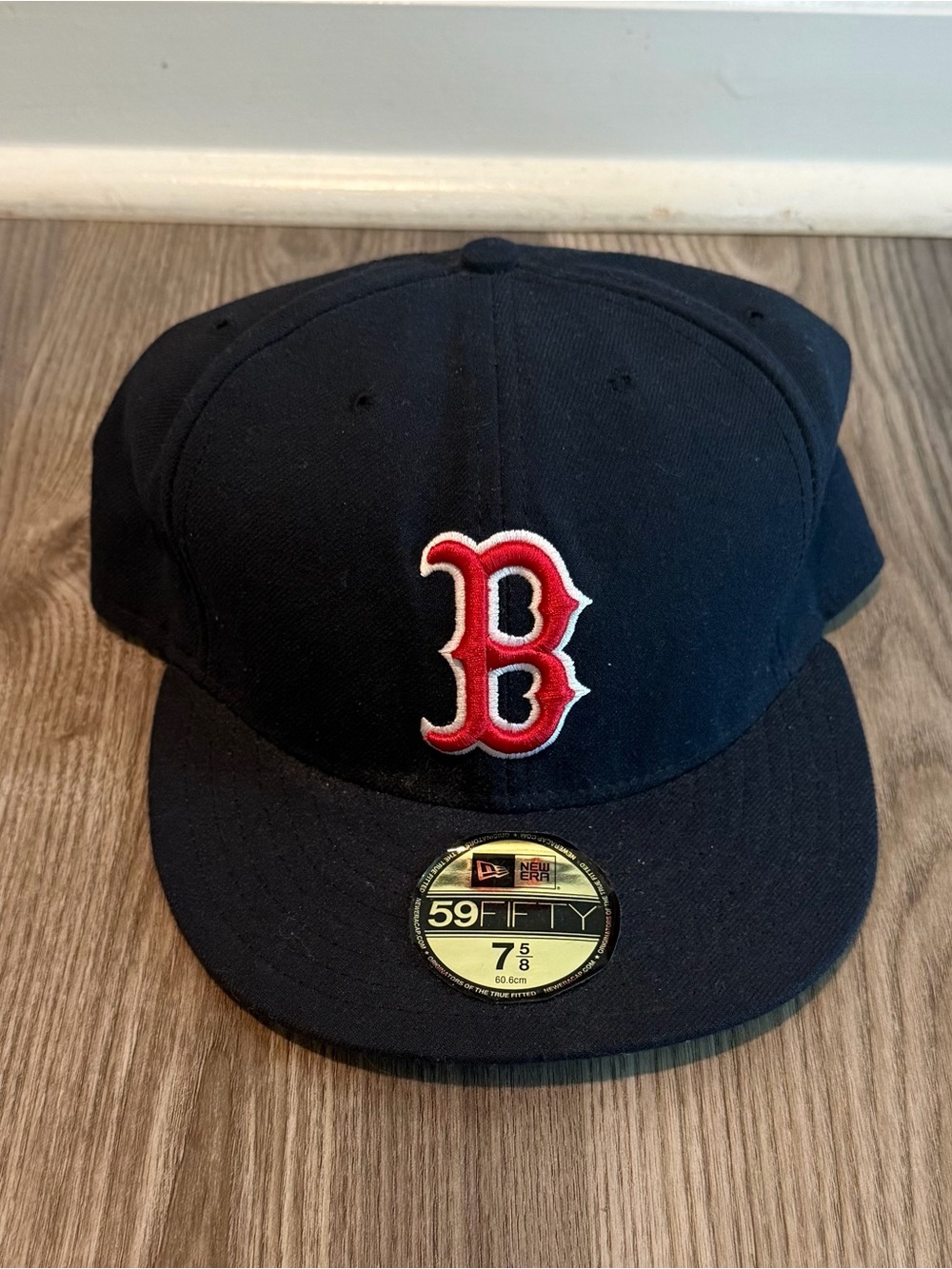 New Era 59Fifty Boston Red Sox Authentic Collection Navy Ball Cap 7 5/8 NWT Hat